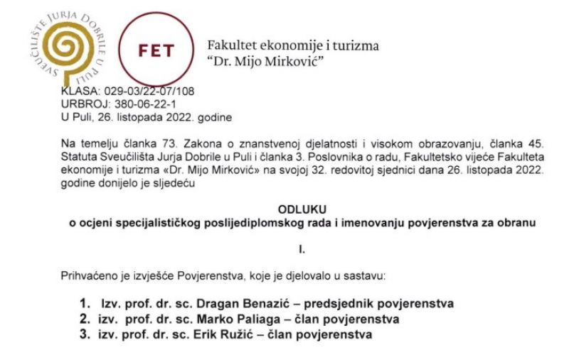 Obrana specijalističkog...